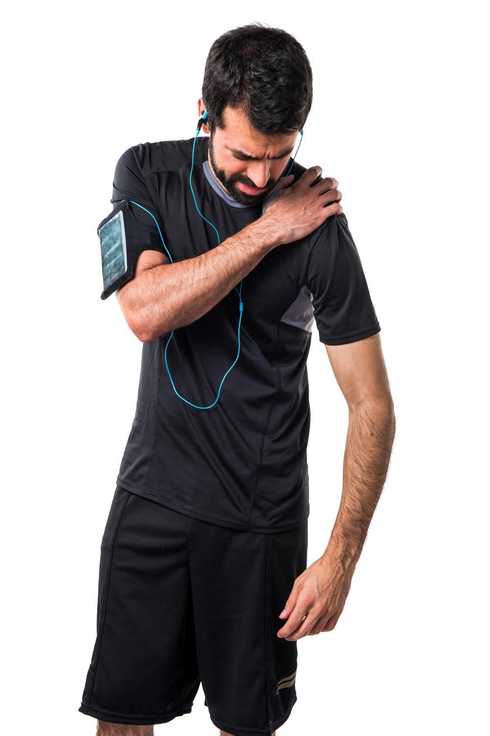 DEPORTISTA DOLOR EN EL HOMBRO. MOLESTIAS MUSCULAR. ACTRON DOLOR MUSCULAR